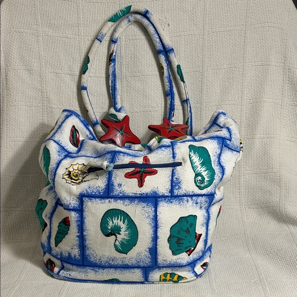 Colorful Seashell Patterned Tote Bag